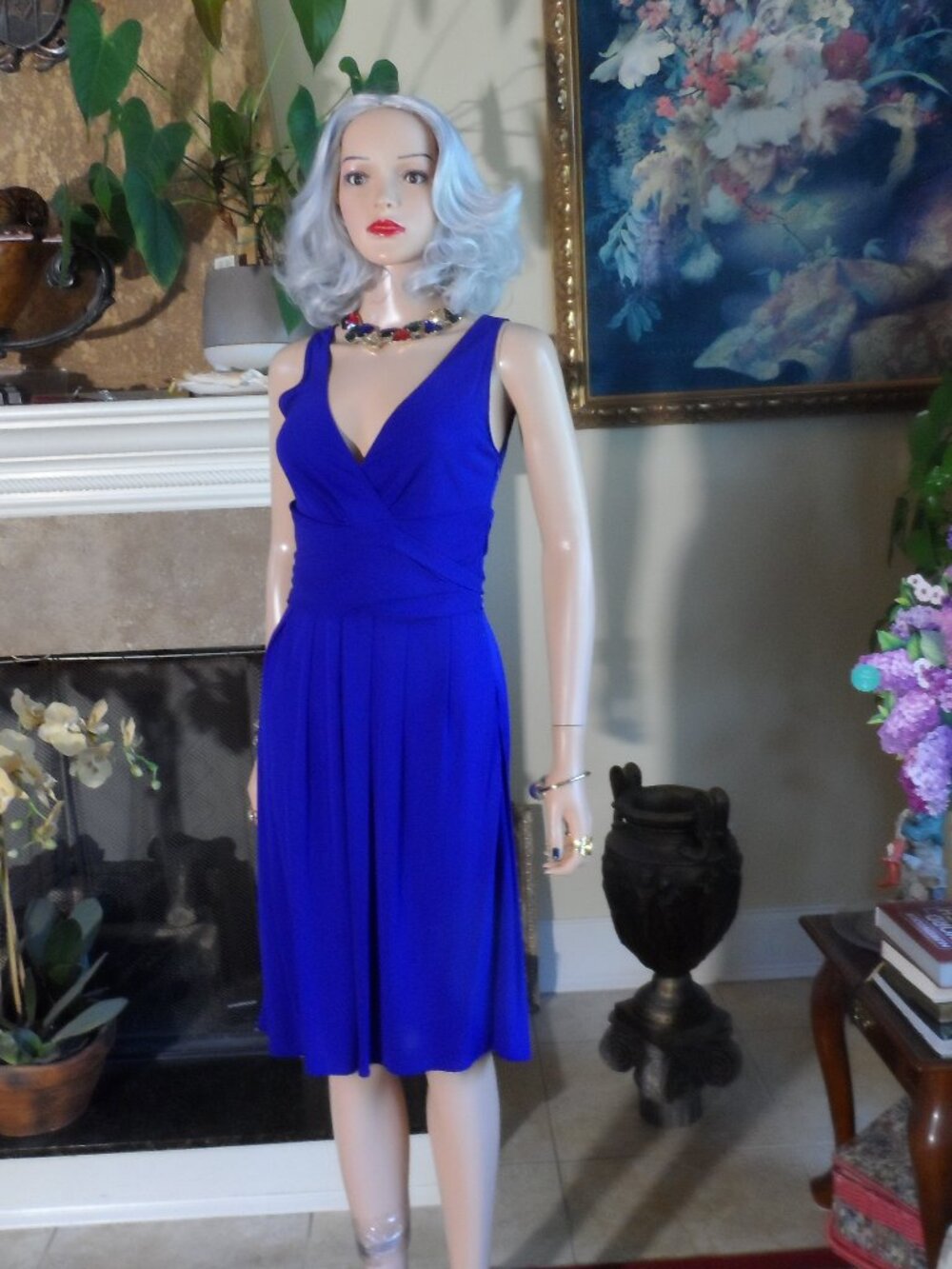 Moschino Cheap and Chic Cobalt Blue Wrap Front Dress Size IT 40 / US 4